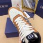 Replica DIOR - B27 High-top Sneaker Blue, Cream And Gray Smooth Calfskin With Beige And Black Oblique Jacquard