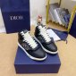 Replica DIOR - B27 High-top Sneaker Black Smooth Calfskin With Beige And Black Oblique Jacquard