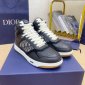 Replica DIOR - B27 High-top Sneaker Black Smooth Calfskin With Beige And Black Oblique Jacquard