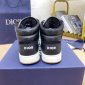 Replica DIOR - B27 High-top Sneaker Black Smooth Calfskin With Beige And Black Oblique Jacquard