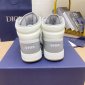 Replica DIOR - B27 High-top Sneaker Light Blue, White And Gray Smooth Calfskin With Beige And Black Oblique Jacquard