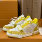 Replica Louis Vuitton Trainer Yellow White Monogram Pre-Owned