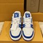 Replica Louis Vuitton Leather Logo Sneakers (B09U2PM120N)