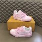 Replica LOUIS VUITTON Hot Pink & White Monogram LV STELLAR Lace Up Sneakers size 37 1/2