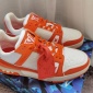 Replica NEW Louis Vuitton Orange Monogram Embossed Trainer Sneakers