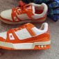 Replica NEW Louis Vuitton Orange Monogram Embossed Trainer Sneakers