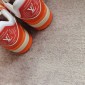 Replica NEW Louis Vuitton Orange Monogram Embossed Trainer Sneakers