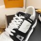 Replica LOUIS VUITTON LV Trainer Sneaker Black. Size 01.5