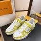 Replica Louis Vuitton Trainer Yellow Monogram Denim White Size UK 11