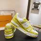 Replica Louis Vuitton Trainer Yellow Monogram Denim White Size UK 11