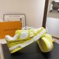 Replica Louis Vuitton Trainer Yellow Monogram Denim White Size UK 11