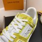 Replica Louis Vuitton Trainer Yellow Monogram Denim White Size UK 11