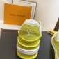 Replica Louis Vuitton Trainer Yellow Monogram Denim White Size UK 11