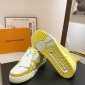 Replica Louis Vuitton Trainer Yellow Monogram Denim White Size UK 11