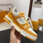 Replica Louis Vuitton Trainer Yellow Monogram Denim White Size UK 11