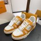 Replica Louis Vuitton Trainer Yellow Monogram Denim White Size UK 11