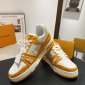 Replica Louis Vuitton Trainer Yellow Monogram Denim White Size UK 11