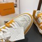 Replica Louis Vuitton Trainer Yellow Monogram Denim White Size UK 11