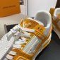 Replica Louis Vuitton Trainer Yellow Monogram Denim White Size UK 11