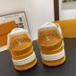 Replica Louis Vuitton Trainer Yellow Monogram Denim White Size UK 11