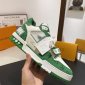 Replica Louis Vuitton Trainer Green Monogram Denim White Size UK 9.5