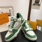 Replica Louis Vuitton Trainer Green Monogram Denim White Size UK 9.5