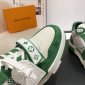 Replica Louis Vuitton Trainer Green Monogram Denim White Size UK 9.5