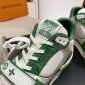 Replica Louis Vuitton Trainer Green Monogram Denim White Size UK 9.5