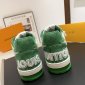 Replica Louis Vuitton Trainer Green Monogram Denim White Size UK 9.5