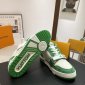 Replica Louis Vuitton Trainer Green Monogram Denim White Size UK 9.5