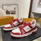 Replica Louis Vuitton Trainer Red Monogram White Size UK 6 - EU 40 - US 7