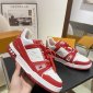 Replica Louis Vuitton Trainer Red Monogram White Size UK 6 - EU 40 - US 7