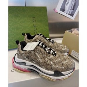 Triple s leather low trainers Gucci X Balenciaga Brown 