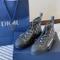 Replica Dior Shoes  Low-Top Dior Sneakers White And Gray Oblique Canva