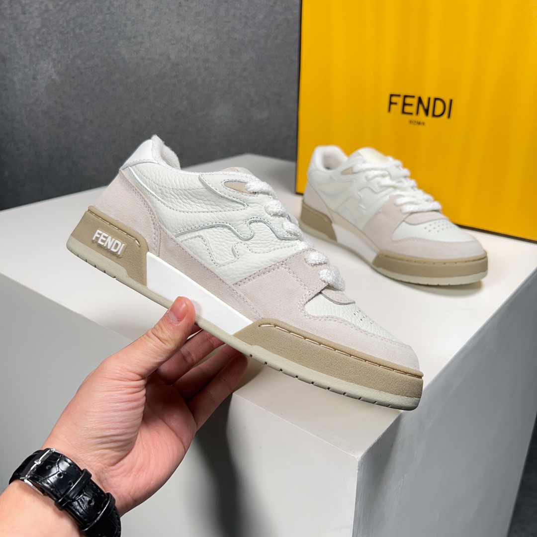 Coco Sneakers Fendi Leather X Suede Sneakers 6 Men's White | COCO Sneakers