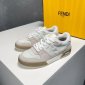 Replica Fendi Leather X Suede Sneakers 6 Men's White