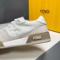 Replica Fendi Leather X Suede Sneakers 6 Men's White