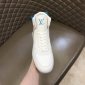 Replica LOUIS VUITTON Calfskin Monogram Rivoli High Top Sneakers