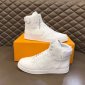 Replica LOUIS VUITTON Calfskin Monogram Rivoli High Top Sneakers