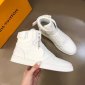 Replica LOUIS VUITTON Calfskin Monogram Rivoli High Top Sneakers