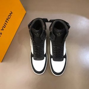 SANDRO Leather Contrast High-Top Sneakers