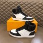 Replica SANDRO Leather Contrast High-Top Sneakers