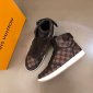 Replica Louis Vuitton lv man shoes leather sport style sneakers trainers high tops