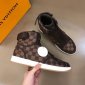 Replica Louis Vuitton lv man shoes leather sport style sneakers trainers high tops