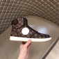 Replica Louis Vuitton lv man shoes leather sport style sneakers trainers high tops