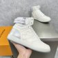 Replica LOUIS VUITTON Calfskin Monogram Rivoli High Top Sneakers