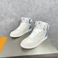 Replica LOUIS VUITTON Calfskin Monogram Rivoli High Top Sneakers