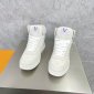 Replica LOUIS VUITTON Calfskin Monogram Rivoli High Top Sneakers