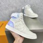 Replica LOUIS VUITTON Calfskin Monogram Rivoli High Top Sneakers