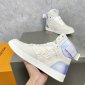 Replica LOUIS VUITTON Calfskin Monogram Rivoli High Top Sneakers